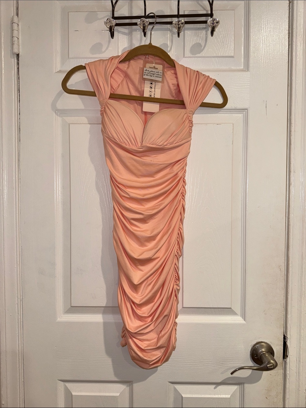 Oh Polly Sleeveless Ruched Pink Cocktail Dress